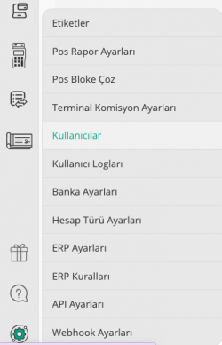 Vomsis kullanıcı yetkilendirme ayarları ekran görüntüsü